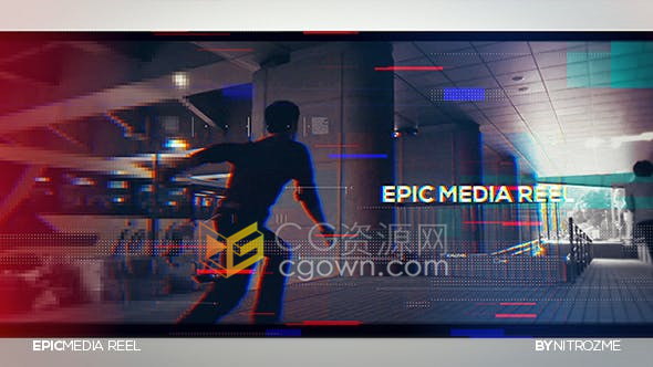 电影史诗动态视频演示炫酷转场漏光效果视差快速幻灯片-AE模板