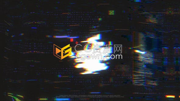 毛刺干扰波动故障变形效果标志logo片头动画-AE模板