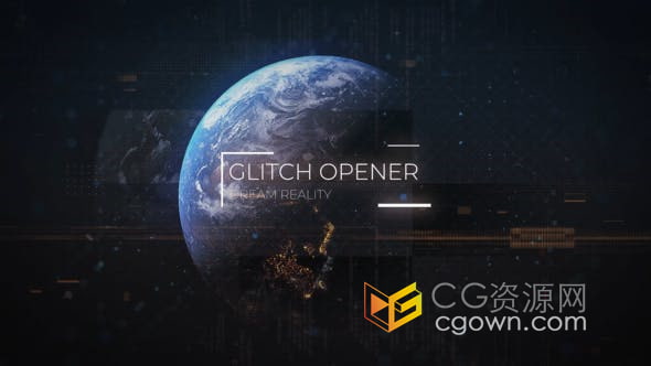 AE模板-技术故障星球地球背景标题IT风格高科技互联网公司宣传片文本展示