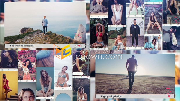 社交媒体幻灯片展示公司宣传移动端商业广告图文介绍-AE模板