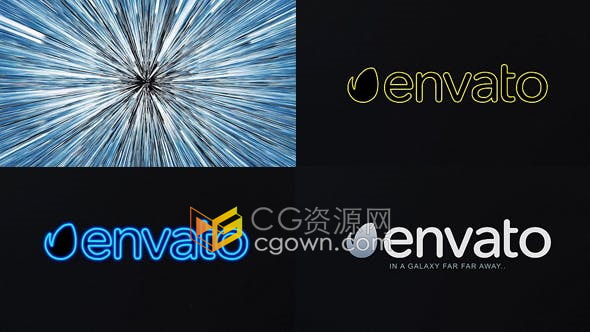 AE模板-星际空间光速光剑动画标志标题显示