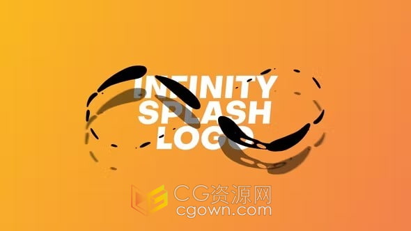 简约干净卡通液体飞溅LOGO显示AE标志动画模板下载
