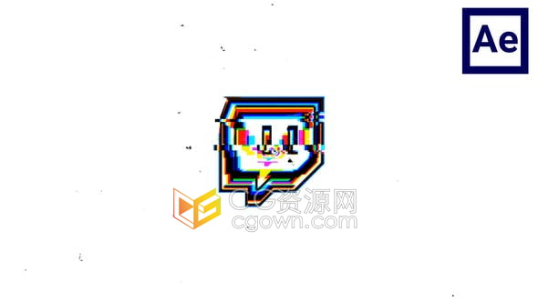 AE模板-RGB拆分彩色信号干扰简单技术故障标志动画