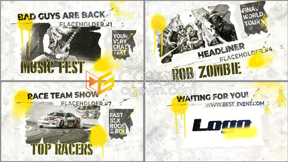 派对邀请音乐活动游戏介绍体育赛事城市宣传视频-AE模板下载