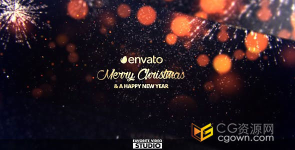 时尚典雅商务公司年会活动开场片头新年派对圣诞节演示幻灯片-AE模板