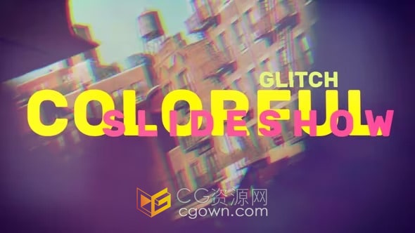 AE模板-彩色故障开场白节奏感模特秀场写真杂志宣传视频