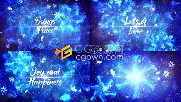 魔幻神奇粒子爆炸雪花降落节日问候电子贺卡圣诞活动介绍标题幻灯片-AE模板