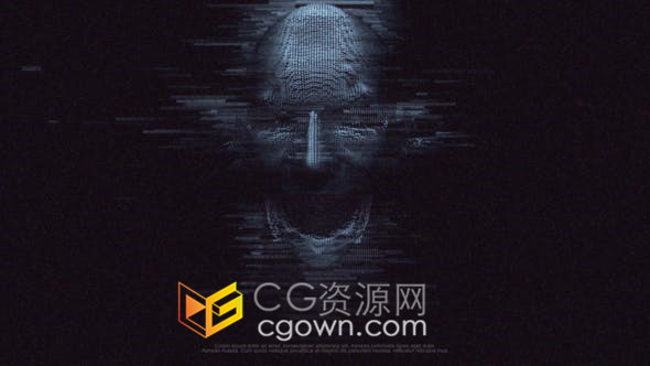 科幻恐怖片头数字代码黑客高科网络标志LOGO动画-AE模板