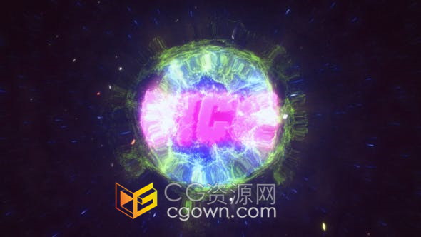 爆炸震荡冲击波能量粒子标志LOGO片头-AE模板