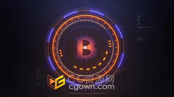 高科技HUD密码访问数字网络特效动画Logo片头-AE模板