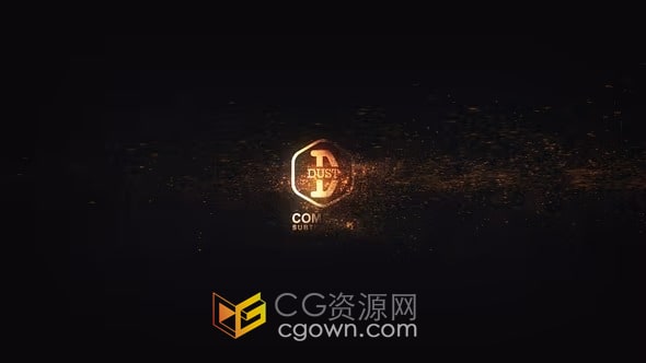 AE模板-3个简单的风沙粒子效果标志LOGO动画
