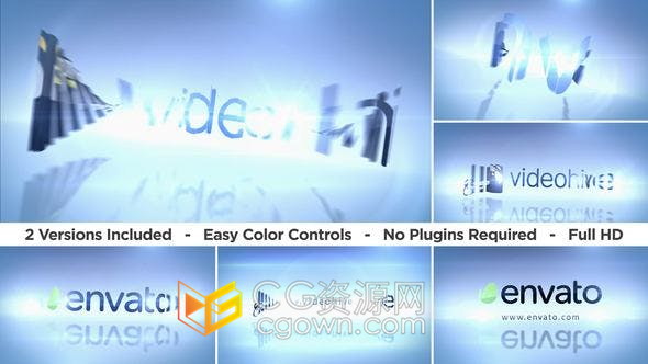 明亮干净实用企业品牌简洁3D标志Logo动画-AE模板