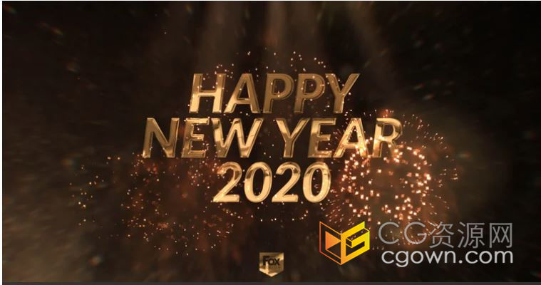 除夕夜新年倒数舞动粒子10秒倒计时烟花绽放新年祝福文字动画展示-AE模板
