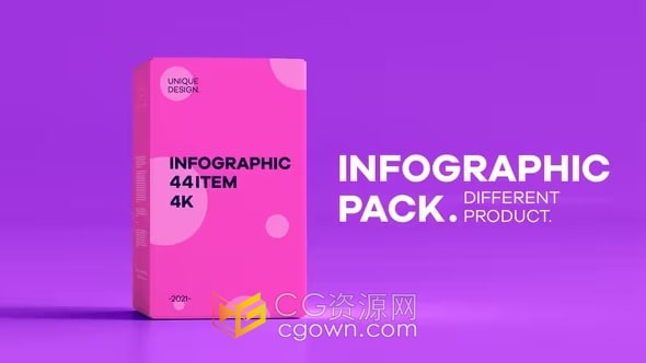 44组信息图表和标注标题动画分析企业数据宣传介绍-AE模板