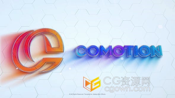 3D彩色玻璃材质演绎现代简约企业标志LOGO动画-AE模板