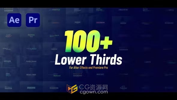 AE与PR模板-100个时尚现代创意标题用于品牌宣传视频字幕动画