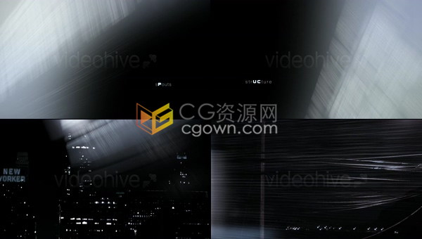 12种效果射线闪烁光束光效动画AE工程-AE模板下载