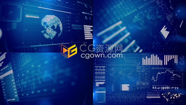 未来黑科技Futurus全息透明显示数字技术HUD图形动画信息图表元素-AE模板下载