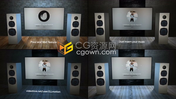 音频可视化三维音乐室宣传单曲专辑音乐节演唱会DJ乐队视频-AE模板下载