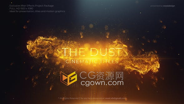 金黄粒子特效烟花爆炸华丽晚会开场视频片头-AE模板