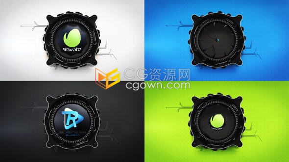 机械镜头装备拍摄快门展示演绎LOGO动画效果视频片头制作-AE模板下载