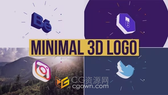 3D Logo动画视频片头4K分辨率-AE模板下载