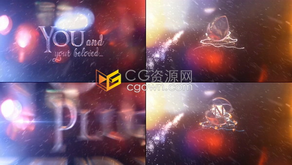 圣诞节快乐Christmas魔法粒子光线散景光效金属文字标题动画视频片头-AE模板下载