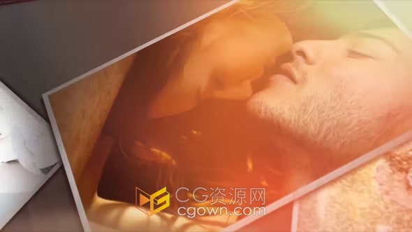 AE模板-精美台面相框照片展示浪漫婚纱生活照视频相册