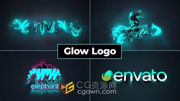 AE模板-闪电能量发光标志LOGO动画