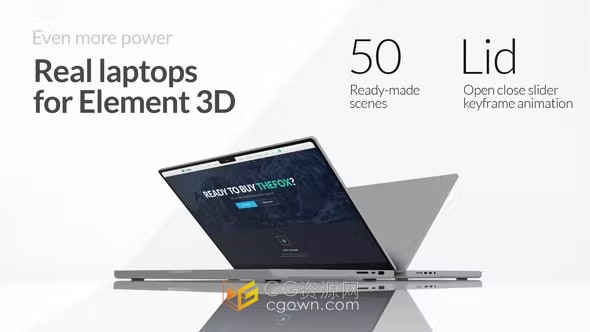 50多个逼真笔记本电脑模型场景展示社交平台网站广告AE视频模板