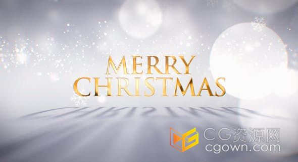 美好的圣诞祝福明亮优雅雪花粒子标题开场白-AE模板下载
