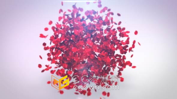 美丽花瓣演绎Logo动画美妆香水女性用品情人节活动标志片头-AE模板