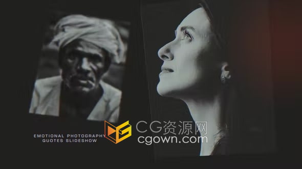 AE模板-经典黑白艺术相册复古摄影作品专辑励志情感电影纪录片