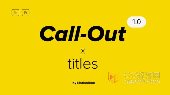 PR/AE模板-22个完全可定制的标题呼出指示线脚注连接调用Call Out动画