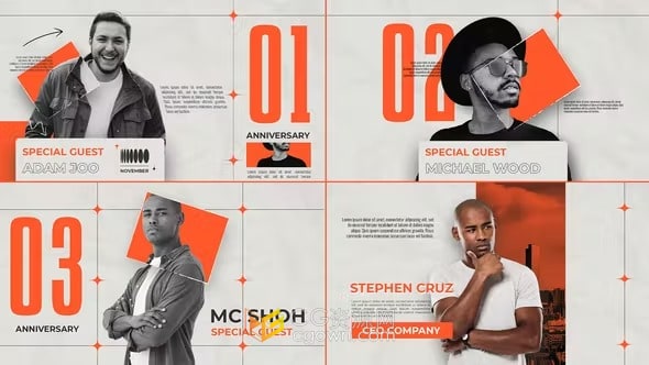 AE模板-创意咨询机构团队领导人介绍公司周年庆聚会开幕式