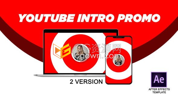 YouTube宣传开场vlog动态社交网络平台频道介绍片头动画-AE模板