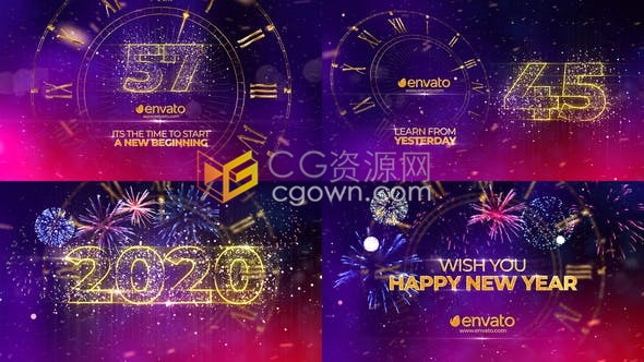 2020年新年倒计时用于午夜音乐派对俱乐部活动庆祝活动公司新年聚会-AE模板