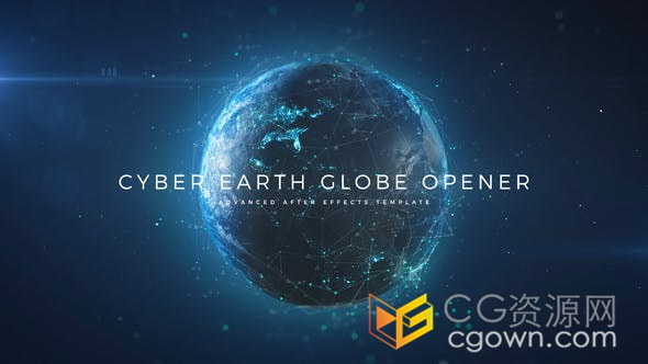 高科技军事信息数字网络地球背景虚拟现实游戏科学大数据预告片-AE模板
