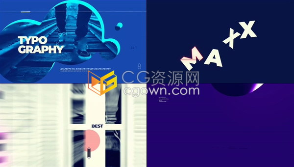 抽象错字样式原始末日风格粗体标题动画创建品牌排版智能防暴宣传片-AE模板