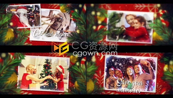 简单圣诞节视差幻灯片节日公司祝福视频相册-AE模板下载