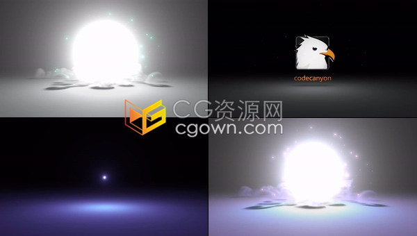 点光源点灯光动画3D明亮快速耀斑效果LOGO动画-AE模板下载