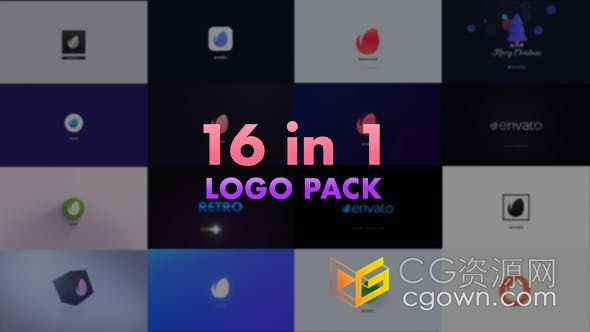 16种简洁现代快速运动企业LOGO标志动画-AE模板下载