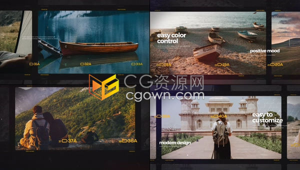 多用途分屏排版滑动效果幻灯片度假旅行电子相册-AE模板下载