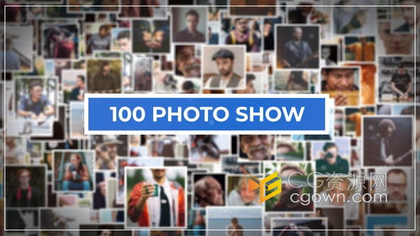 照片墙100张照片展摄影作品周年庆典毕业生纪念专辑AE模板相册