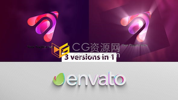 简单大气柔软线条描边logo轮廓动画几何形状艺术效果标志片头-AE模板