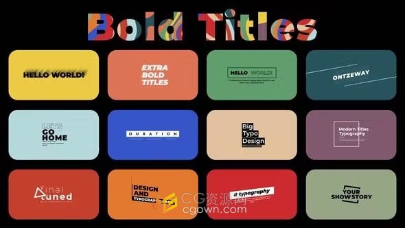 AE文字动画模板-商业宣传视频创意粗体标题Bold Titles 2.0