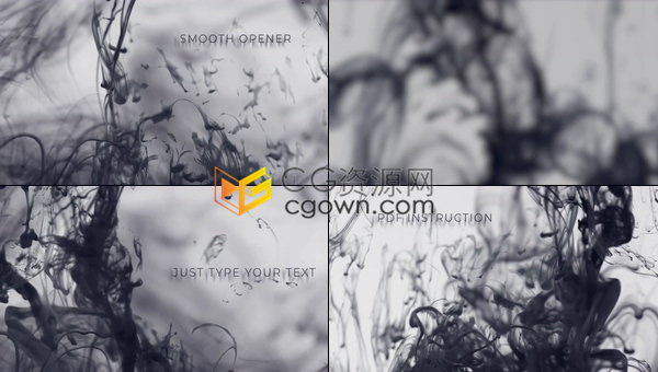 抽象慢动作中国风水墨背景文字标题预告片-AE模板免费下载