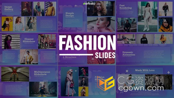 个性时尚模特时装穿搭街拍展示图文介绍幻灯片-AE模板