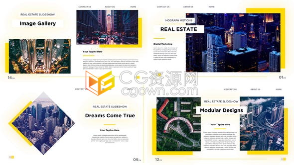 商业公司城市旅游宣传介绍视频房地产幻灯片-AE模板