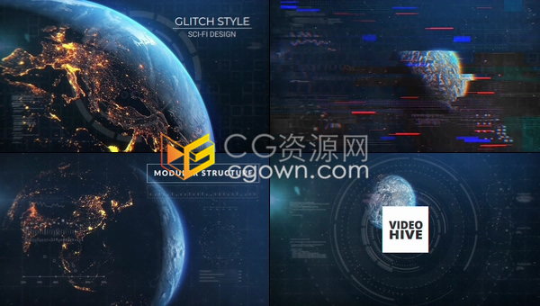 高科技太空主题数字未来科幻空间地球背景开场宣传预告片-AE模板下载
